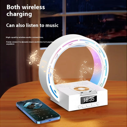 4-in-1 Bluetooth-Lautsprecherlampe mit Ladepad und Wecker