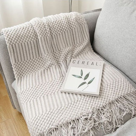 Luxuriöse Nordische Wurfdecke mit Quasten