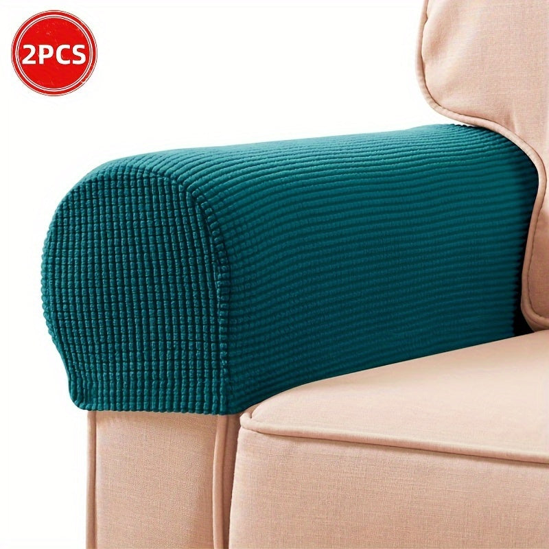 2pcs/Set Stretch Armlehnenbezüge – Spandex-Armbezüge für Stühle, Couch und Sofa – Elastische Karomuster-Sesselbezüge für Wohnzimmer Wohnkultur