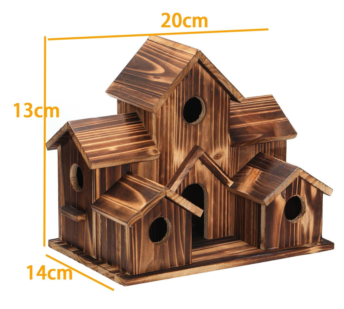 Handgefertigtes Holzvogelhaus mit 6 Löchern