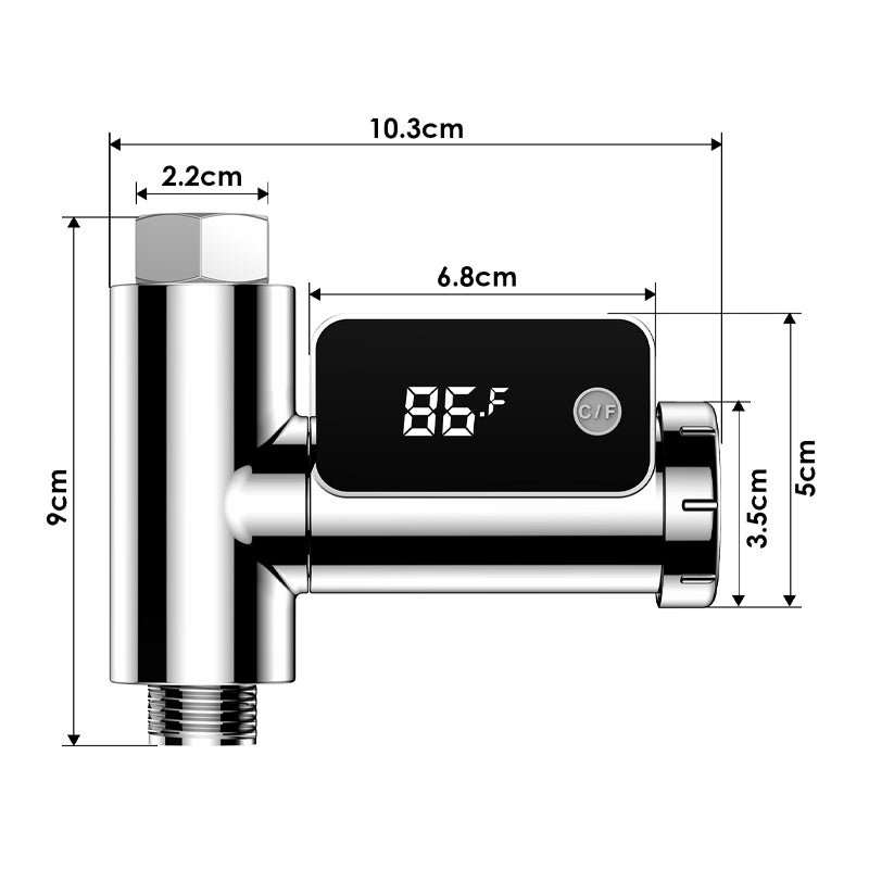 LED-Wassertemperaturanzeige für Duscharmatur
