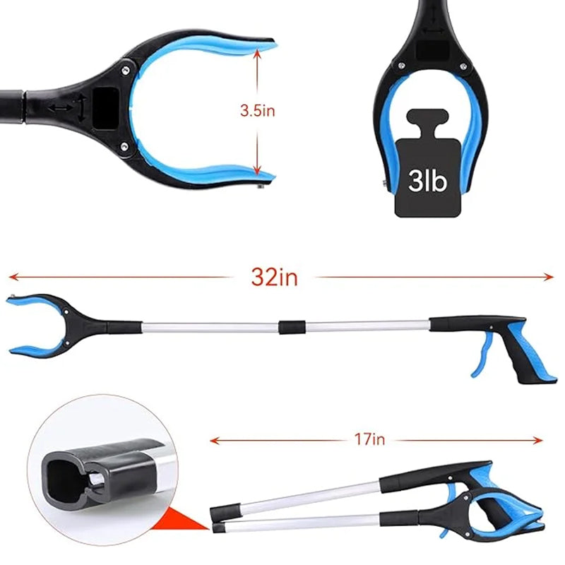 Klappbarer Greifer mit um 360° drehbarem Clip