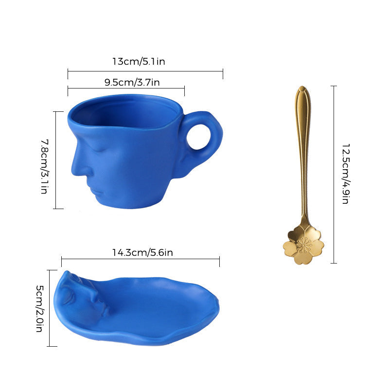 Metall berühren Gesicht kreative Keramik Kuss Kaffeetasse