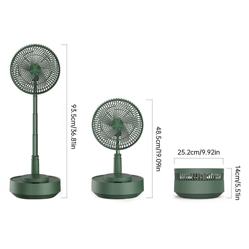 Wiederaufladbarer Faltbarer Teleskop-Tischventilator - Tragbar und Leise für Jede Sommeraktivität