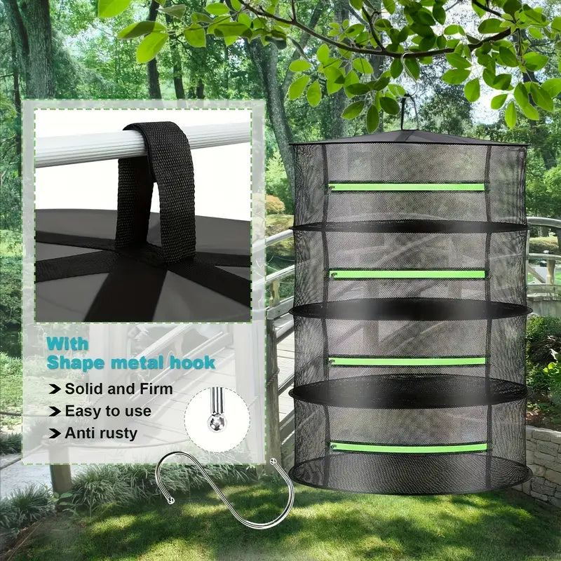 Sandsberg | Faltbarer Trocknungskorb für Obst, Gemüse und Kräuter – Mehrstufige Netzablage für schnellen Trocknungsprozess