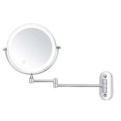 Sandsberg LED Vergrößerungsspiegel | Wiederaufladbar | Kosmetik & Badezimmer | Chrom Silber