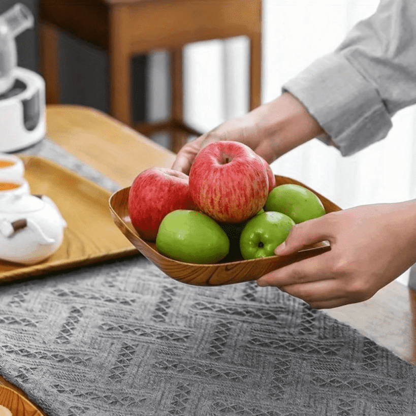 4 elegante Holzoptik Snackteller Set Perfekt für Sushi Frühstück