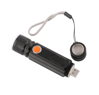 Sandsberg | USB Wiederaufladbare Magnetische Taschenlampe – LED Notfalllampe mit Magnet und Trageband