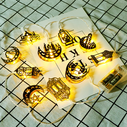 Sandsberg | Bunte LED Lichterkette – Dekorative Lichter mit Mond- und Laternenmotiven für Wohnung und Garten