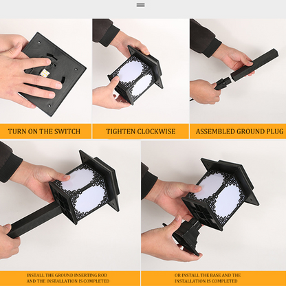 Sandsberg | Solar LED Gartenlampe – Große quadratische Lampe mit warmem Licht und dualer Nutzung