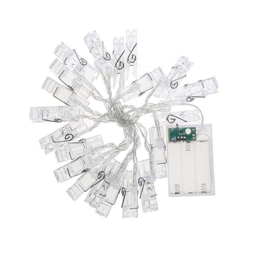 Sandsberg | LED Fotoclips Lichterkette mit Batteriebetrieb – Farbwechselnde Lichter zur Dekoration und Fotopräsentation