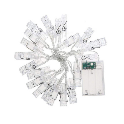 Sandsberg | LED Fotoclips Lichterkette mit Batteriebetrieb – Farbwechselnde Lichter zur Dekoration und Fotopräsentation