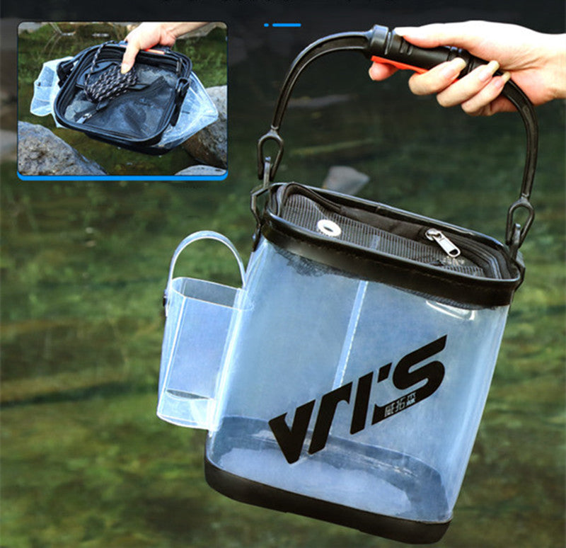 Sandsberg | Zusammenklappbarer transparenter Fisch-Eimer