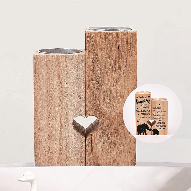 Sandsberg | Smile A Lot More - Holzkerzenhalter mit Kerze Geschenk für Ihre Lieben