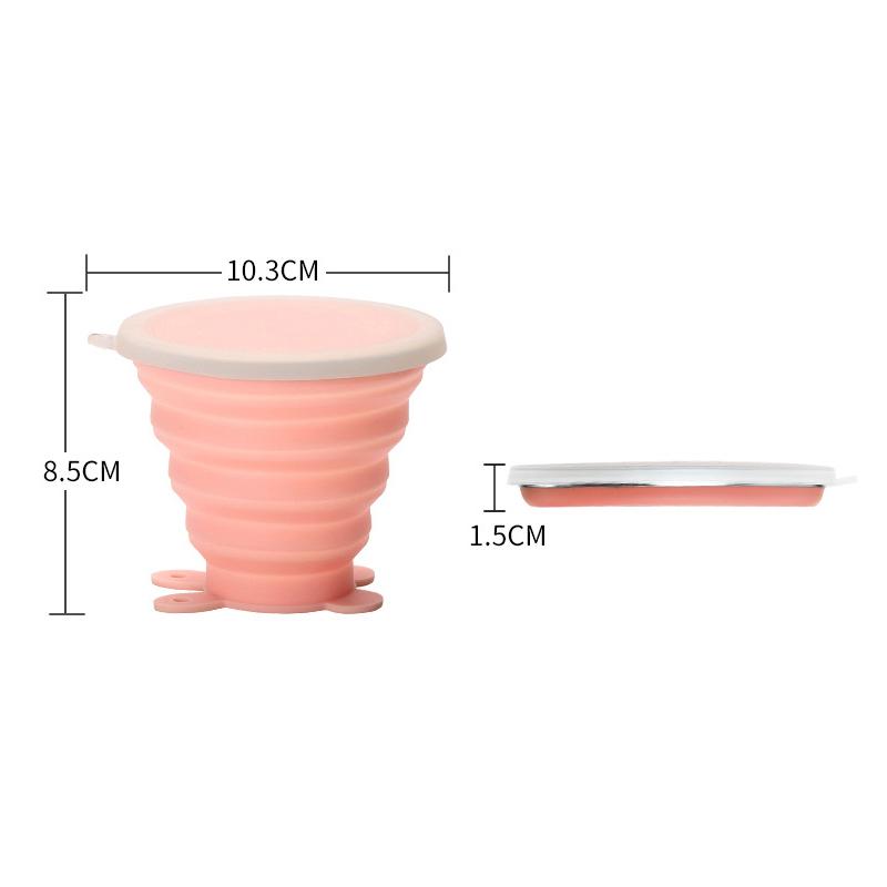 Silicone faltbare Wasserbecher mit Deckeln