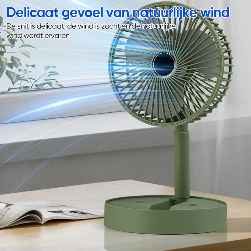 Wiederaufladbarer Faltbarer Teleskop-Tischventilator - Tragbar und Leise für Jede Sommeraktivität