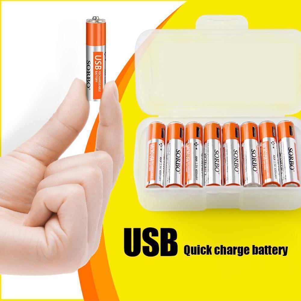 Wiederaufladbare Batterien mit USB-Anschluss aus Lithium.