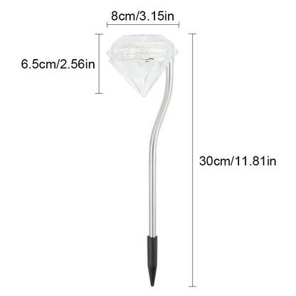 Sandsberg | Solar Gartenleuchte in Diamantform – LED Lampen für den Außenbereich zur Dekoration und Beleuchtung