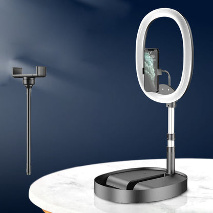 Sandsberg | Faltbarer und verstellbarer Handyhalter mit 10W kabellosem Schnellladen, bis zu 25,8 cm, Lampe, rutschfeste Platte, Mini-Regal, geeignet für Handys und Tablets