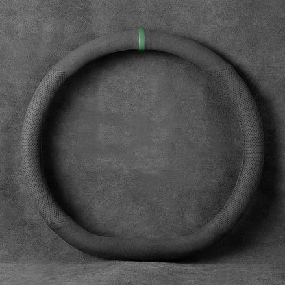 Sandsberg | Universelle Anti-Rutsch Lenkradabdeckung mit atmungsaktivem Mikrofaser, für rundes & D-förmiges Lenkrad