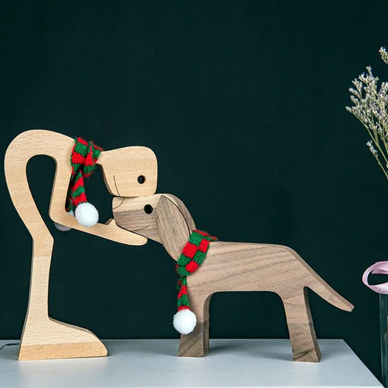 Sandsberg | Geschenk für Tierliebhaber - Holzskulptur Tischornamente - Die Liebe zwischen Ihnen und Ihrem pelzigen Freund