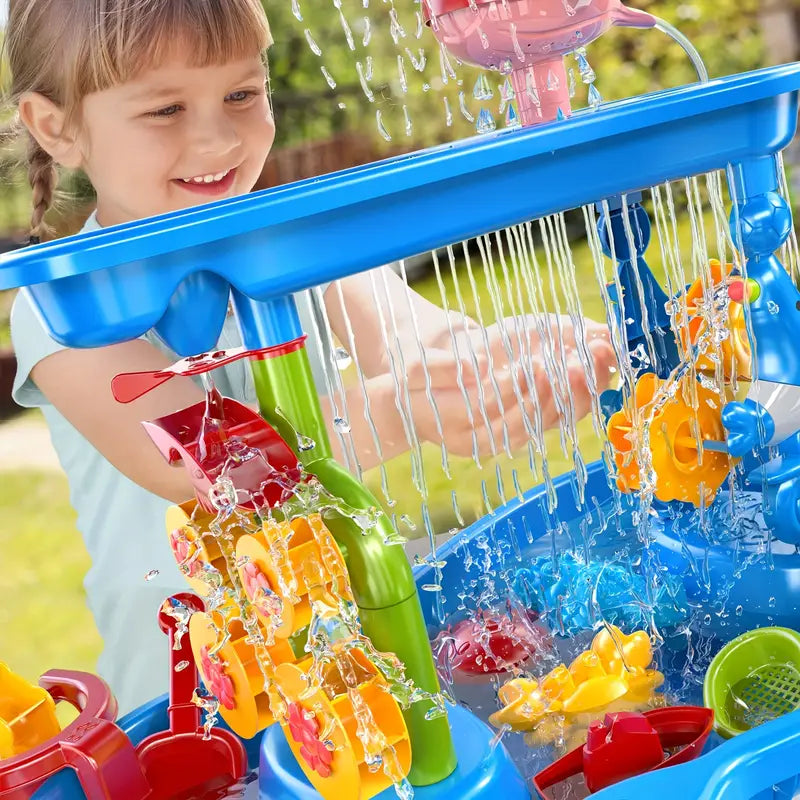 Sandsberg | 3-Layer Sand- und Wassertisch | Spaßiges und lehrreiches Spielset für Kinder im Alter von 1–5