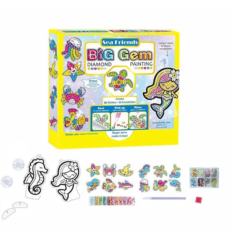 Große Edelstein-Diamant-Malaufkleber für Kinder