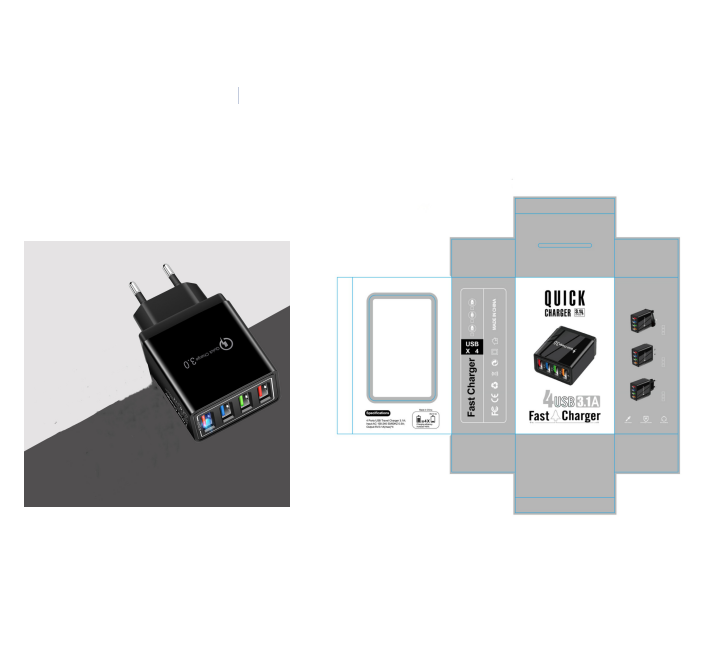 USB-Ladegerät Quick Charge 3.0 4 Telefonadapter für Tablet Tragbares mobiles Wandladegerät Schnellladegerät