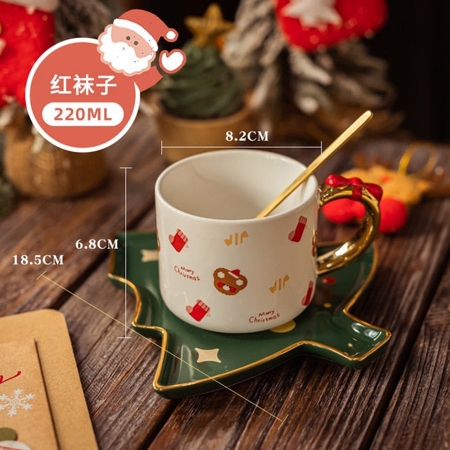 Keramische Kaffeetasse Untertasse Löffel Set