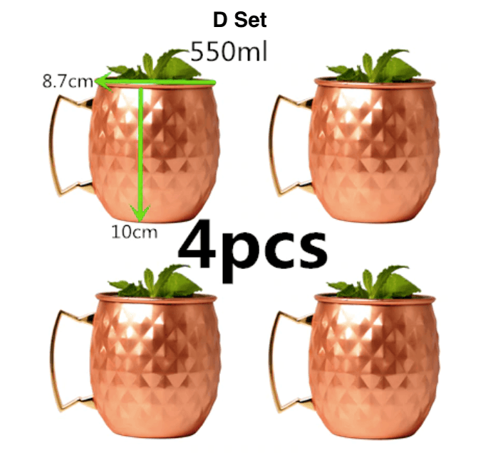 4 Stück 550 ml Moscow Mule Becher