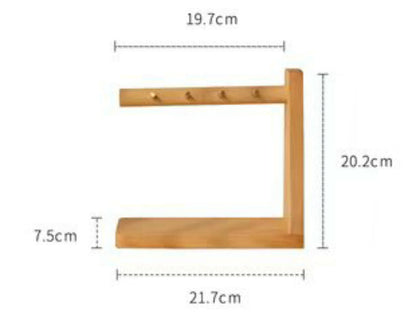 Sandsberg | Massivholz-Schlüsseletui mit 6 Schlüsselhaken und Ablagefläche, keine Installation erforderlich, geeignet zur Aufbewahrung von Schlüsseln, Brillen, Geldbörsen und mehr