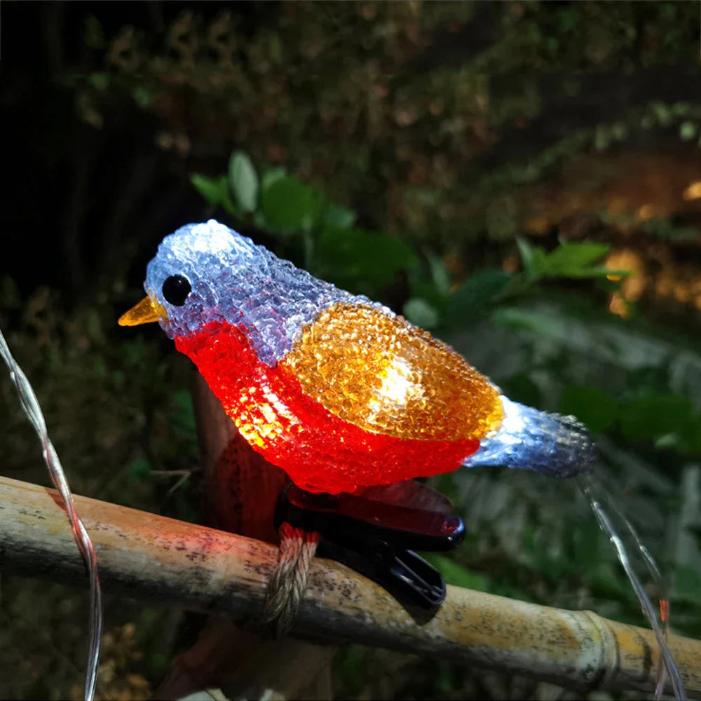 LED Vogel-Lichterkette für Innen- und Außenbereich – Dekorative, Wetterfeste Beleuchtung für Garten & Balkon