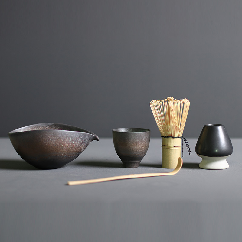 Premium Matcha Tee Zeremonie Set – Bambus Besen & Keramikschüssel