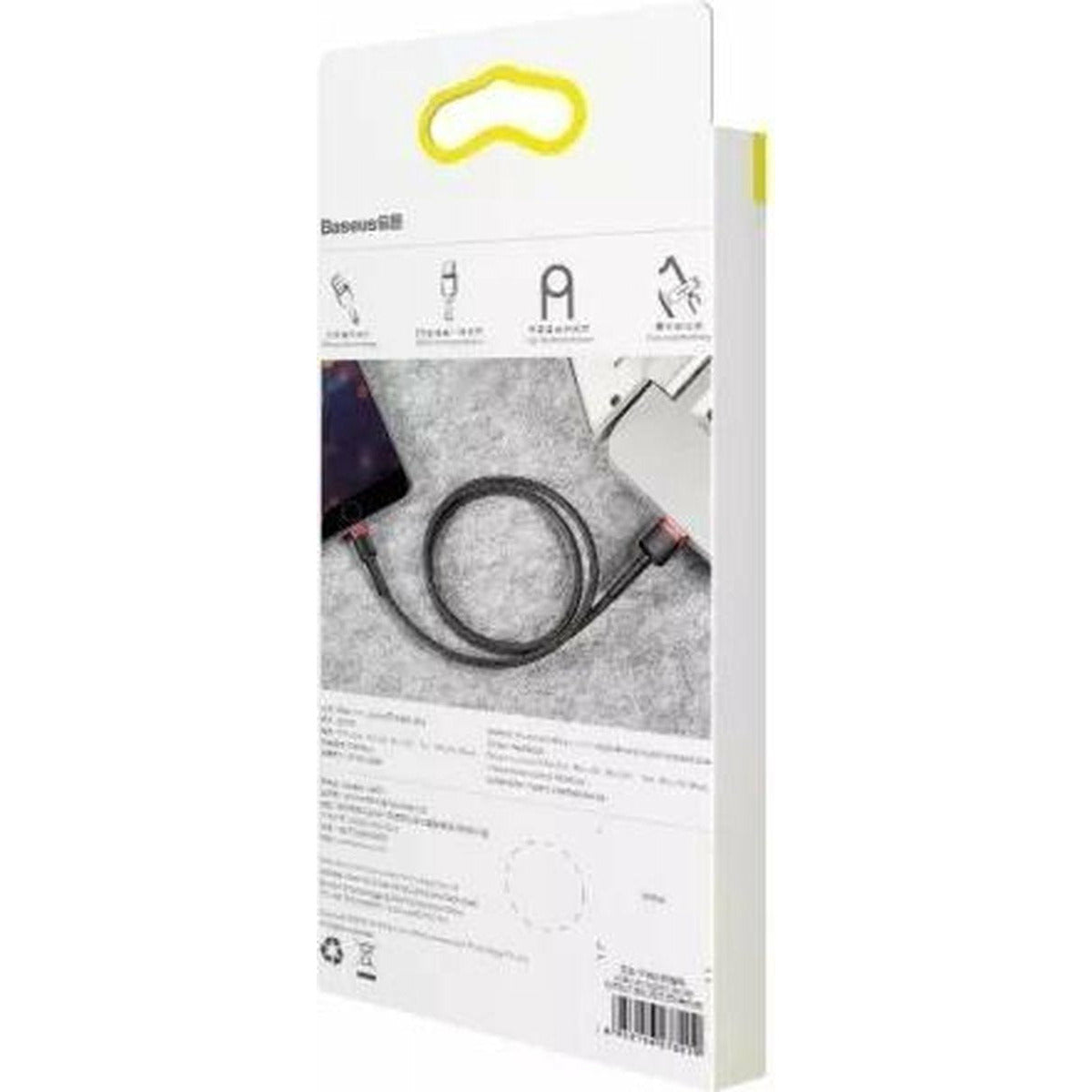 Baseus iPhone-Ladekabel – USB-A-auf-Lightning-Kabel – 2 Meter – Schwarz – Robustes Nylonkabel – 480 Mbit/s – iPhone-Kabel 2 m