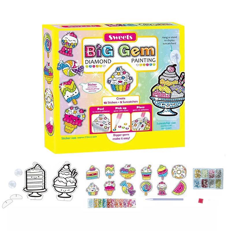 Große Edelstein-Diamant-Malaufkleber für Kinder