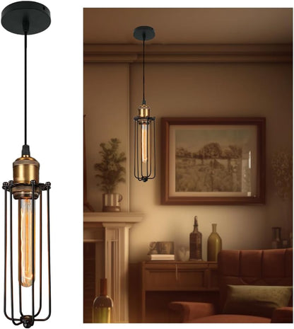 Sandsberg | Industrielle Pendelleuchte im Retro-Design – Vintage Hängelampe mit Metallgitter
