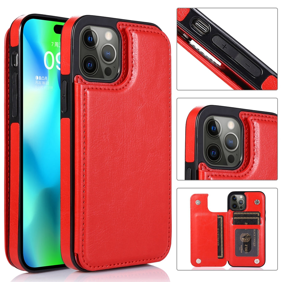 Hochwertige Leder-Brieftaschenhülle für das Apple iPhone | Flip-Cover-Kartenhalter mit Geldbörsen- und Portmoneefunktion