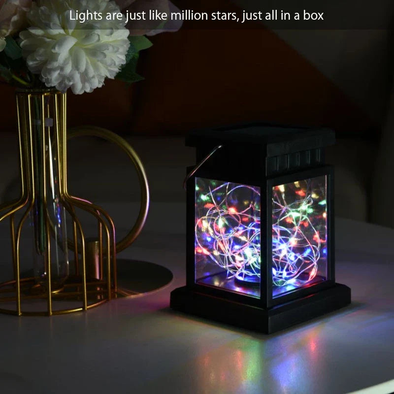 Sandsberg | Solar LED Laterne mit Drahtlichtern – Dekorative Gartenlampe für Außenbereich und Terrasse