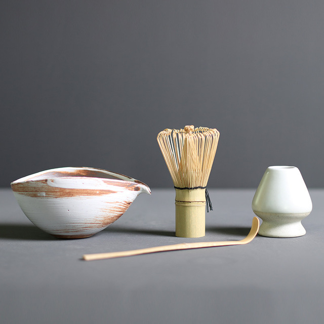 Premium Matcha Tee Zeremonie Set – Bambus Besen & Keramikschüssel