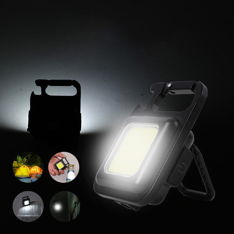 COB Mini Multifunktionale Taschenlampe mit LED, 800 Lumen USB Taschenlicht mit faltbarem Öffner und Magnetbasis.