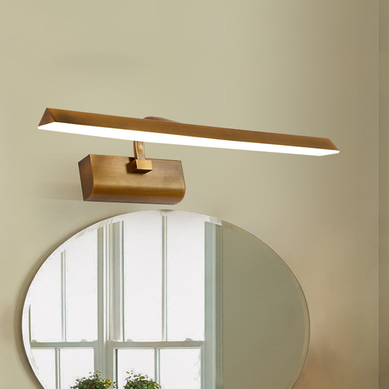 Sandsberg | LED Lineaire Vanity Lamp Traditionele Messing Metaal Wandlamp Licht Armatuur voor Badkamer in Wit/Warm/Natuurlijk Licht, 16"/20"/24" L