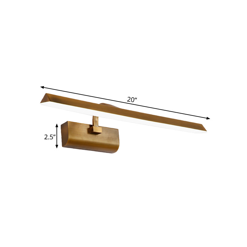 Sandsberg | LED Lineaire Vanity Lamp Traditionele Messing Metaal Wandlamp Licht Armatuur voor Badkamer in Wit/Warm/Natuurlijk Licht, 16"/20"/24" L