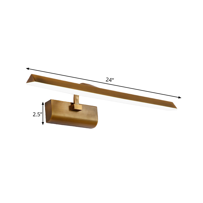Sandsberg | LED Lineaire Vanity Lamp Traditionele Messing Metaal Wandlamp Licht Armatuur voor Badkamer in Wit/Warm/Natuurlijk Licht, 16"/20"/24" L