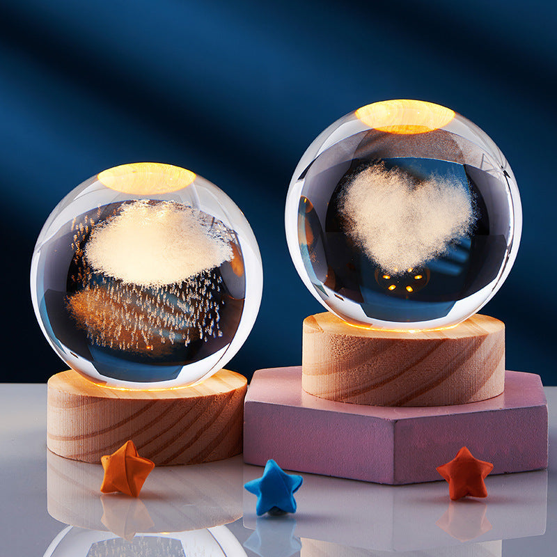 3D Kristallkugel Nachtlampe