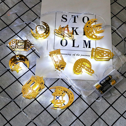 Sandsberg | Bunte LED Lichterkette – Dekorative Lichter mit Mond- und Laternenmotiven für Wohnung und Garten