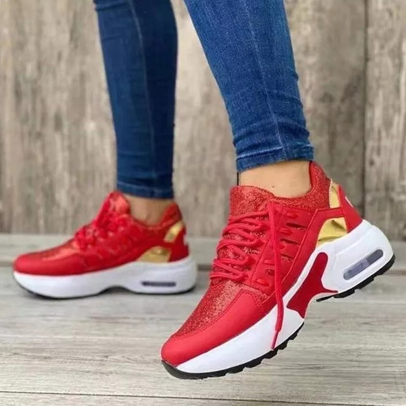 Damen Schnür Mesh Schuhe