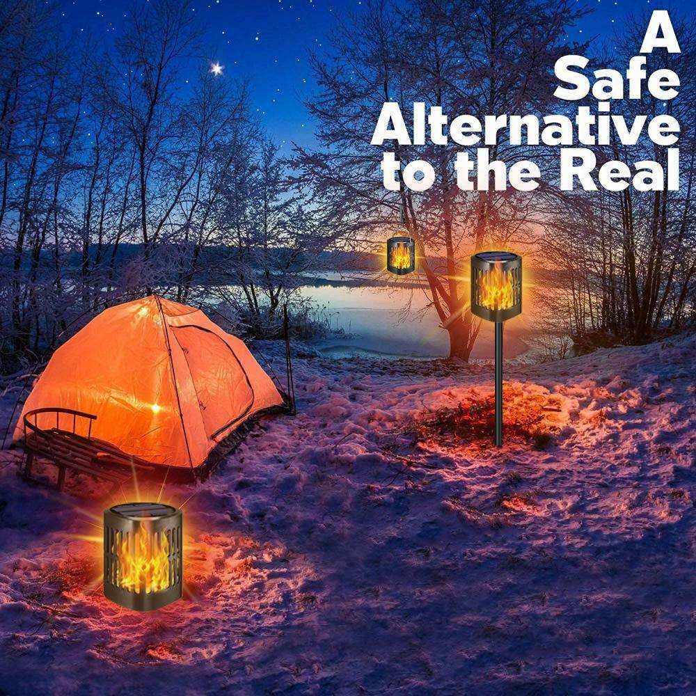 Sandsberg | Solar LED Flammenlaterne – Dekorative Außenbeleuchtung für Garten und Terrasse mit Hängemöglichkeit