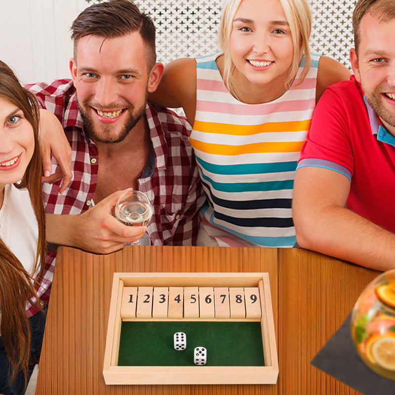 Shut The Box Spiel - Spaß Tisch Mathematikspiel für Erwachsene & Kinder