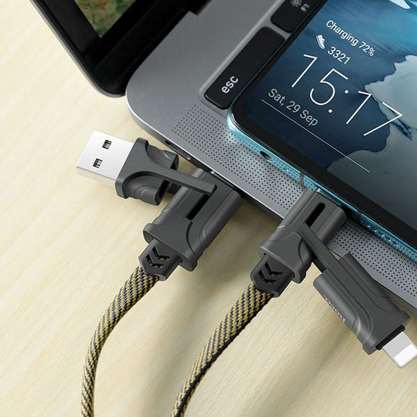Sandsberg-in-1 Nylon-geflechtetes Schnelllade-Kabel