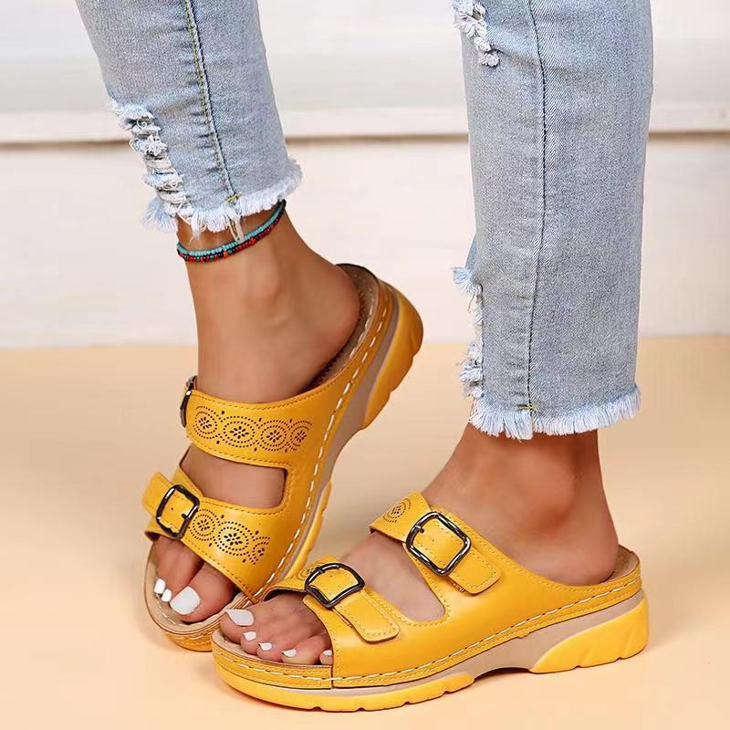 Frau Orthopädische Sandalen aus Leder
